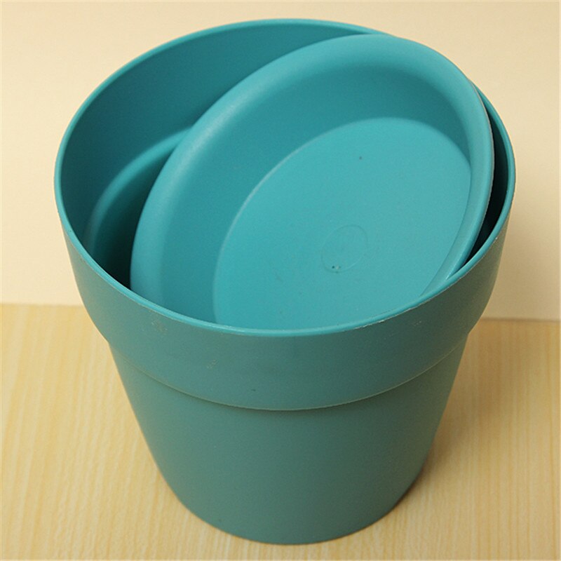 1pcs Resin Plastic Flowerpot With Tray For Garden Indoor Home Decoration Gardening Flower Pots Garden Plants Flower Pot
