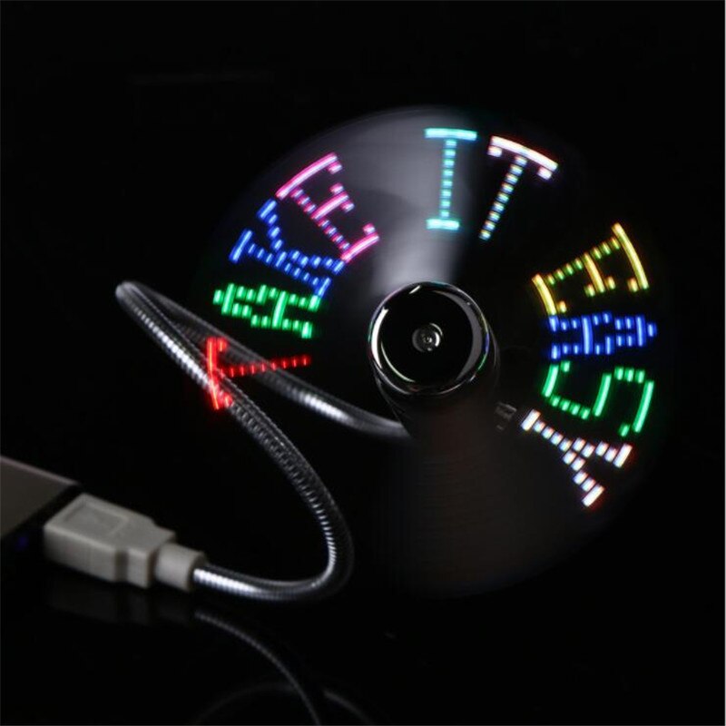 USB Mini Klok LED Licht USB Fan Tijd Klok Verstelbare Desktop Klok Draagbare Flexibele Cool Gadget Tijd Display