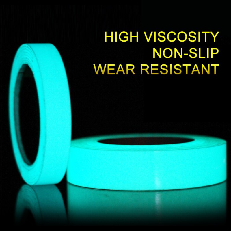 PVC luminoso fluorescente nocturno autoadhesivo que brilla en la oscuridad pegatina cinta seguridad de seguridad para hogar calcomanía de advertencia de coche cinta DIY tira