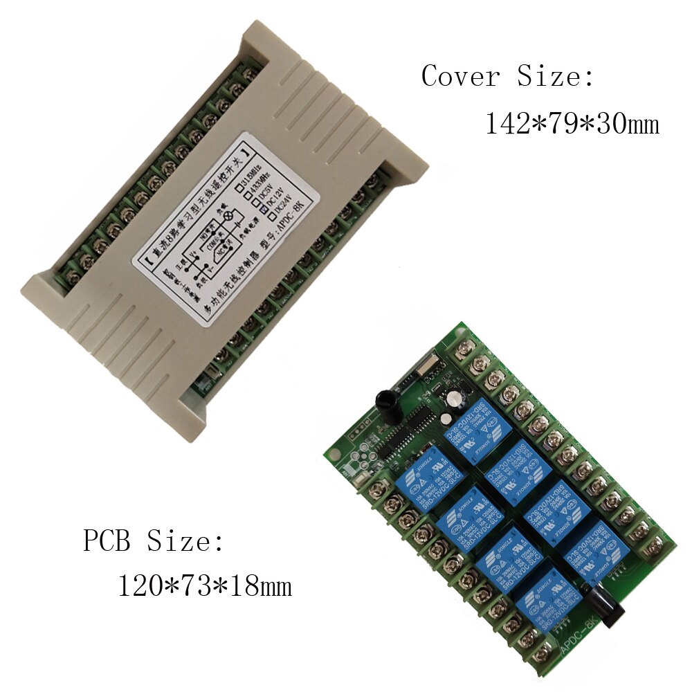 DC 12V 24V 8 CH 8CH Wireless Remote Control Light Switch Smart 10A Radio Relay Receiver Module Transmitter Motor Pump Switch