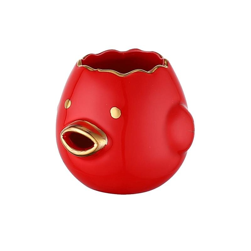 Cartoon Chicken Egg Yolk White Separator Ceramic Chick Shape Yolk Separator Protein Separation Egg Liquid Filter: Red