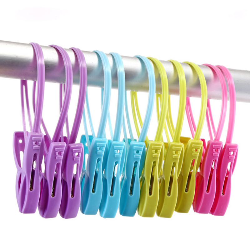 Pinza multiusos para ropa anillo cortavientos antideslizante a prueba de viento, pinza para ropa solar, calcetines, ropa de balcón, lote de 12 unidades