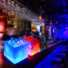 Led balde de gelo champanhe bebidas vinho cerveja refrigerador de gelo para restaurante bares discotecas ktv pub festa 3.5l brilhante