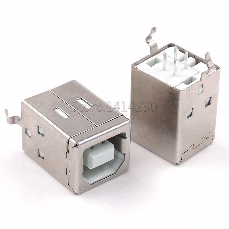 10Pcs Vierkante Usb B Soort Vrouwelijke Socket Connector 180 Graden Voor Printer Data Interface