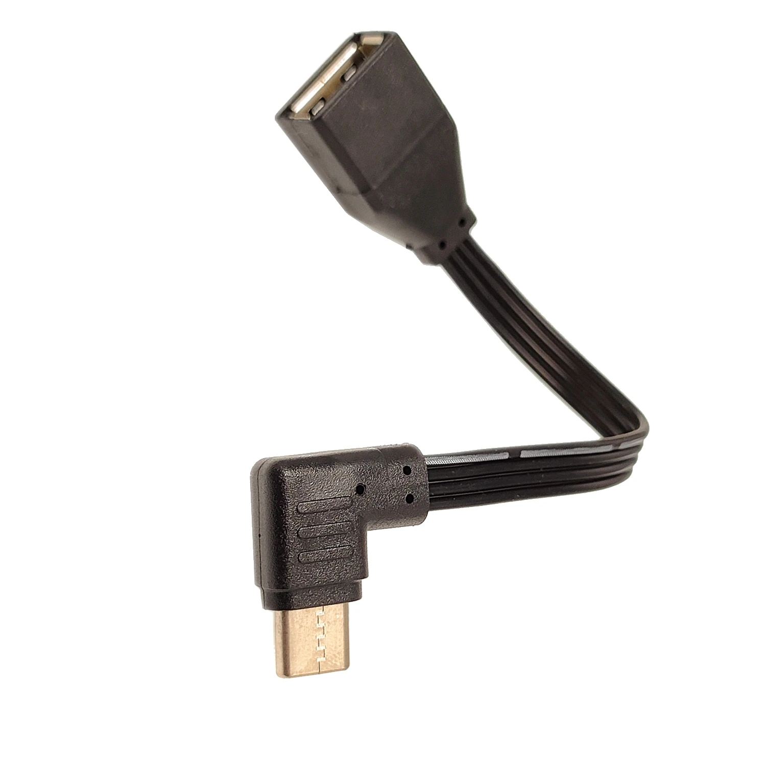 Flat C-type USB to OTG USB cable,Suitable for phones and computers function on TYPE-C 90 degree male to USB 2.0 female adapter