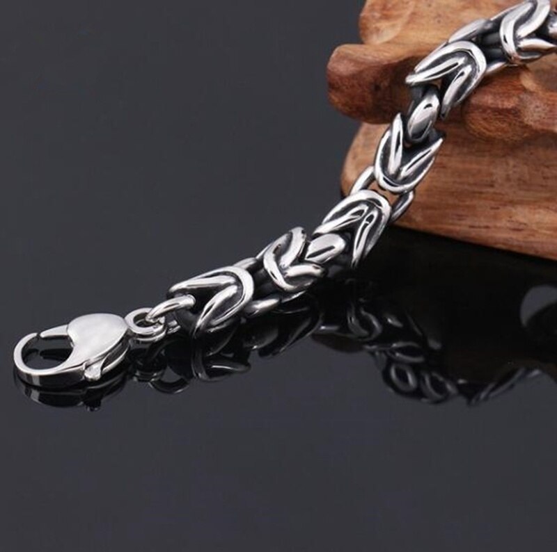 Mann Edelstahl Farbe Armbänder Link Armband Kette Byzantinischen für Männer Schmuck