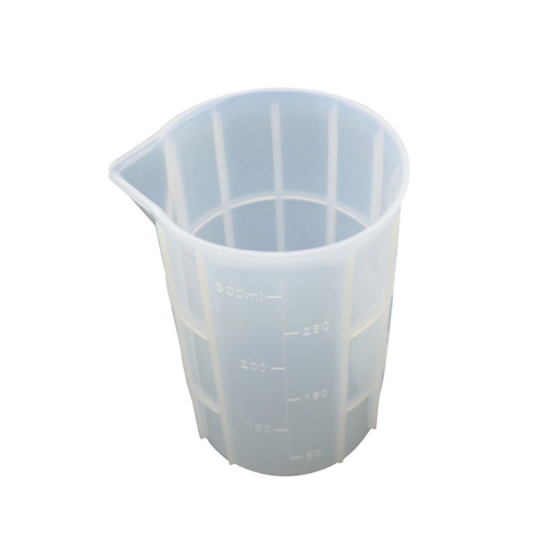 Wieder verwendbare Silikon-Messbecher Harz-Misch becher Epoxidschmuck-Gussformen Acrylfarben-Gieß becher: Kakifarbig