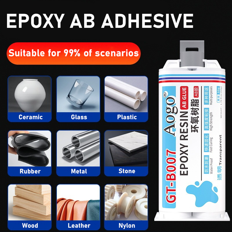 50ml Klej AB z żywicy epoksydowej Wodoodporny, przezroczysty, natychmiastowy, szybkoschnący klej Mocny płynny klej robić drewna, tworzyw sztucznych i metalu