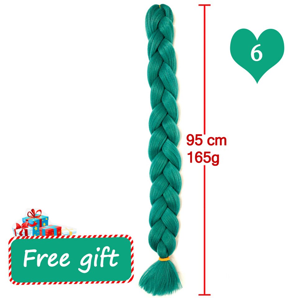MEIFAN – tresses synthétiques longues, mèches Jumbo de couleur ombrée, Extension capillaire, queue de cochon africaine: 6