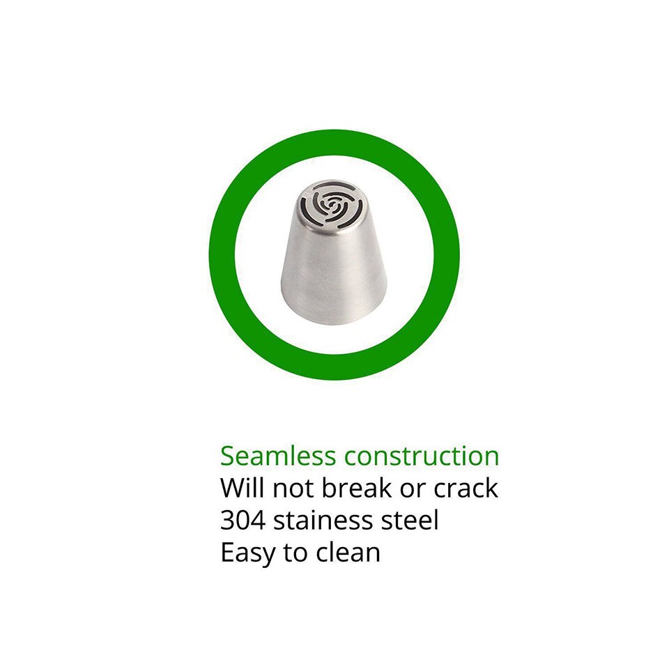 24Pcs Russian Piping Tips Set Cake Decorating Supplies Kit Icing Nozzles Reusable Silicone Piping Pastry Bags