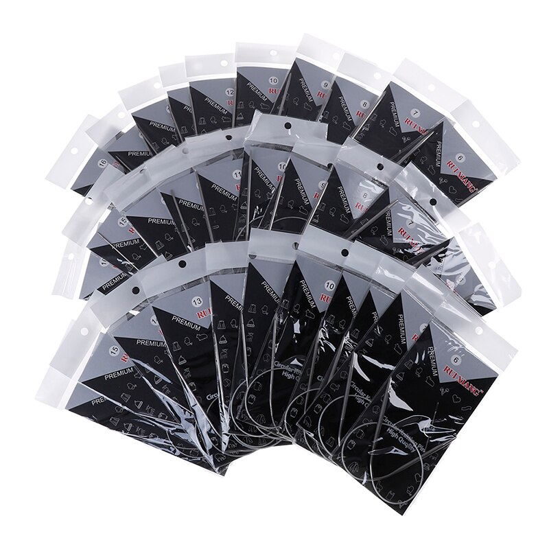 11Pcs/set 43/65/80cm Stainless Circular Knitting Needles Size 6-16