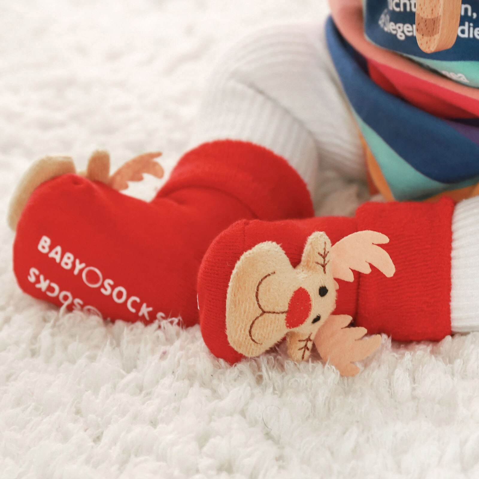 Weihnachten Neugeborenen Baby Socken Niedlichen Karikatur Ebene Anti-Unterhose Sockings Mädchen Jungen Weiche Warme Strumpfhosen freundlicher Winter Socken