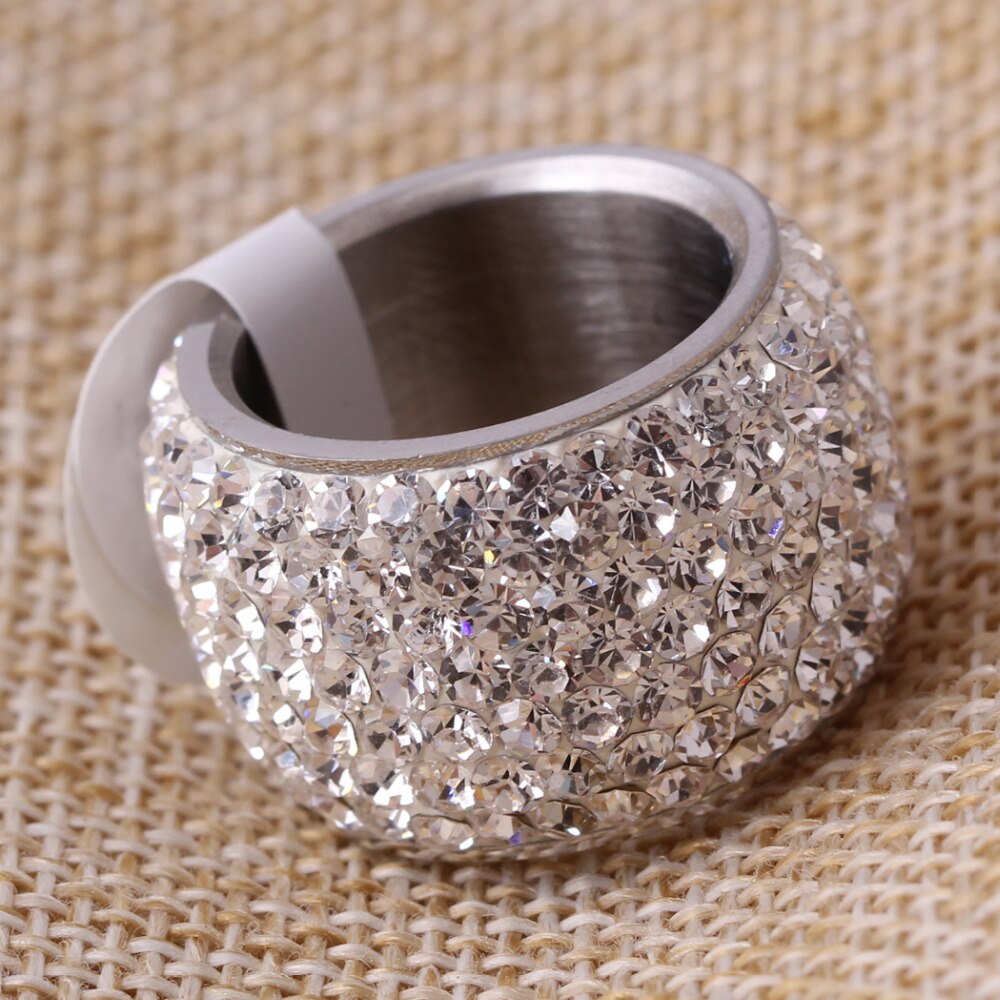 Classic Six Row Crystal Jewelry Wedding Ring !