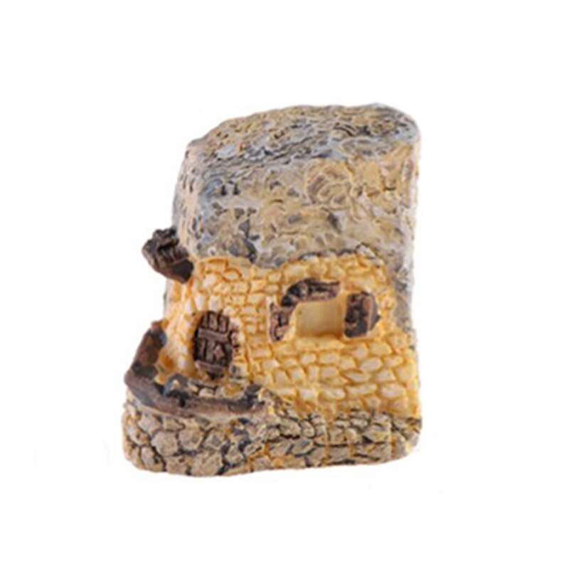 Micro pueblo casas de piedra miniatura jardinería paisaje DIY artesanía para bonsáis adornos de escritorio accesorios para decoración de jardín B: 08