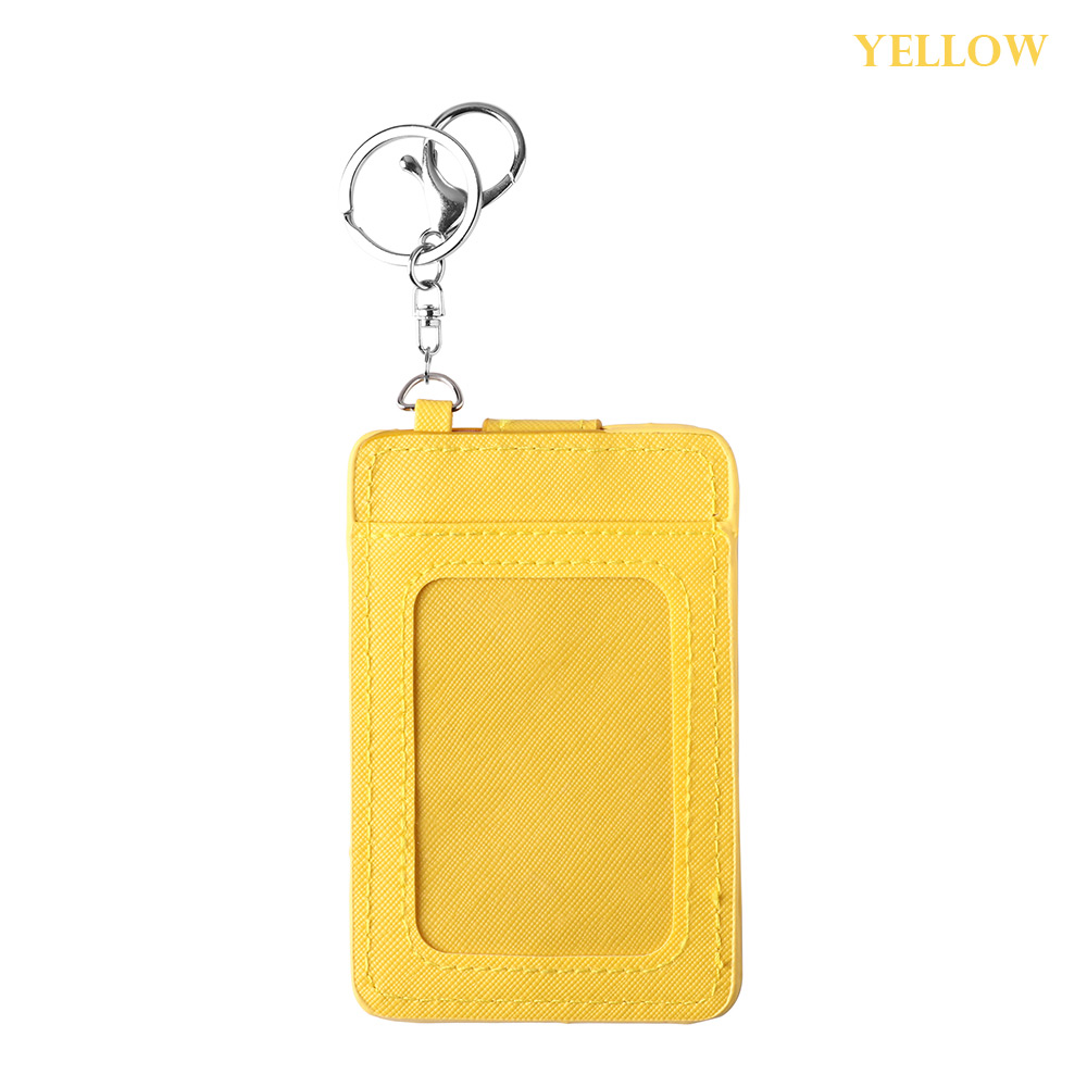 2019 nuovo unisex Portatile della Carta di IDENTIFICAZIONE di Credito Del Supporto di autobus Carte di Copertura Distintivo Caso Ufficio Lavoro Keychain Portachiavi Strumento di Protezione Borsette: giallo