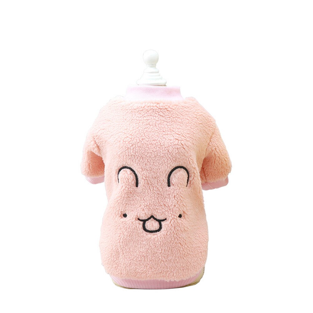 Lã quente roupas para animais de estimação bonito imprimir casaco pequeno médio cão gato camisa jaqueta teddy bulldog francês chihuahua filhote de cachorro roupa de inverno: Rosa / M