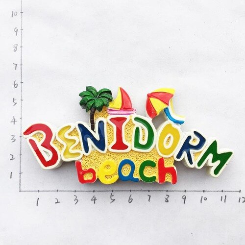 Fridge Magnets Souvenirs Benidorm Torrevieja Spain Magnetic Sticker Refrigerator Paste Home Decor 3D Resin Craft Idea: Benidorm 5
