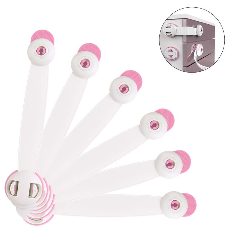 6 Pcs Kind Veiligheid Kast Sloten-Sterke Lijm Sloten Voor Keuken Kasten Lade Kast Koelkast Prullenbak Installeren