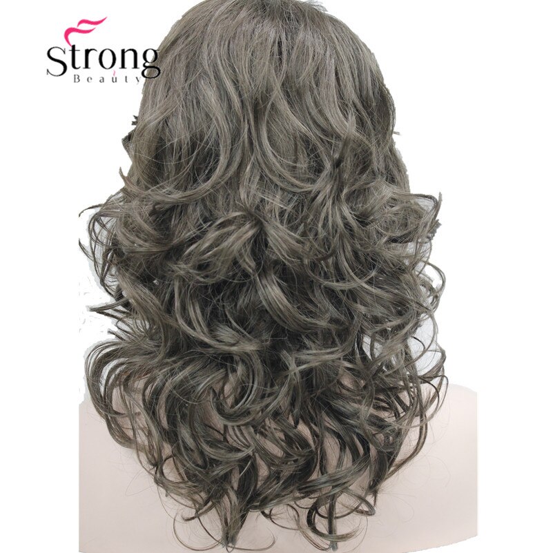 Perruque synthétique longue ondulée mi-longue | Perruque Auburn style Oblique pour femmes, perruque complète pour femmes: n ° 8