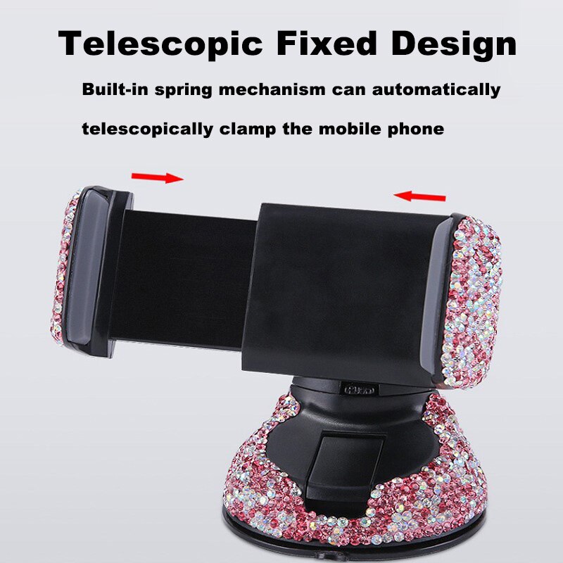 Multifunctional crystal diamond car phone frame, universal instrument panel, phone frame, air hole clip, fixed auto parts