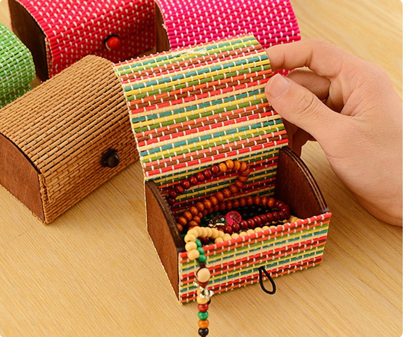 Bamboo Wooden Large Capacity Bamboo Storage Box Soap Box Jewelry Box Storage Organizer#3$