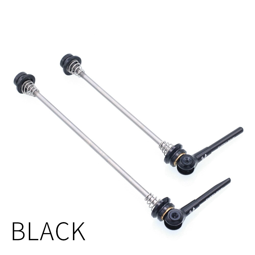 Mountain Road Bicycle Titanium Alloy Axle Quick-release Rod Front and Rear Wheel Set Open Gear Flower Drum Fixed Axle Pull Rod: black