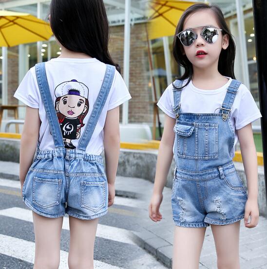 ropa de verano para niños, monos para niñas, vaquero liso para niñas, pantalones vaqueros para Niñas Grandes, pantalones cortos informales para niños, monos