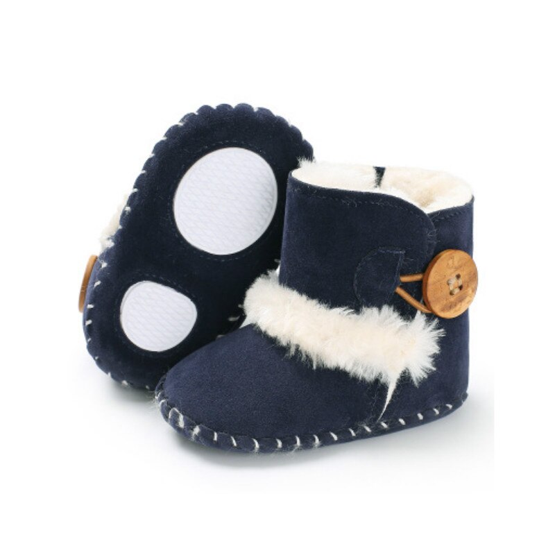 Baby Infant Winter Boots Kid Baby Girl Boy Snow Shoes Warm Soft Sole Bottom Prewalker Crib Shoes Plush Solid Cotton Boot