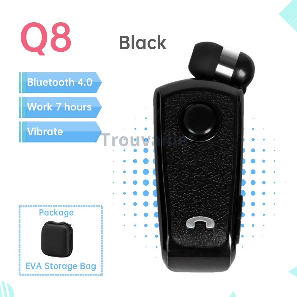 Trouvaille auriculares inalámbricos oreja en loto auriculares Bluetooth auriculares vibratorios auriculares manos libres baratos con cable retráctil: Verde