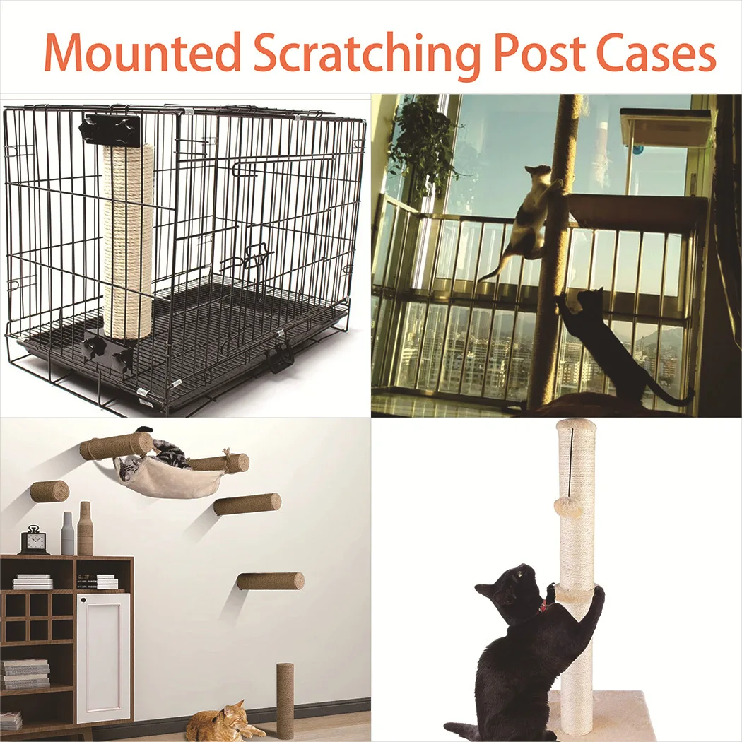 Cat Scratching Post Replacement Sisal Tree Refill Pole with M8 Screw Sisal Scratch Post Replacement Parts and Extension Post