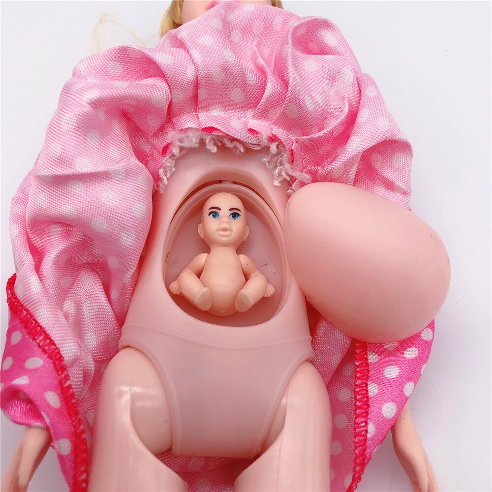 11.5 "/ 5" 2020 mais recente moda grávida barbies boneca mãe-criança combinação banheira + dupla cadeira de jantar crianças brinquedo plástico