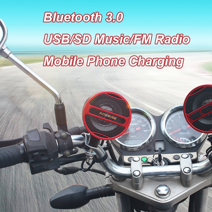 Motorfiets Bluetooth Speaker Waterdicht Ondersteuning Usb Sd Muziek Fm Radio