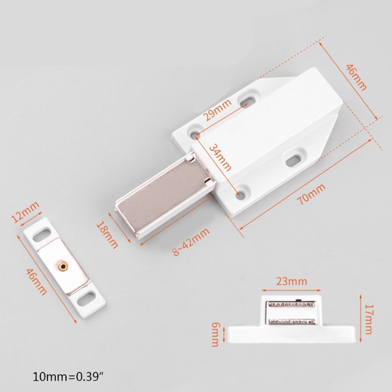 Heavy Duty Cabinet Door Push Latch Single Door Magnetic Touch Latches Kitchen Drawer Push Lock Furniture Hardware