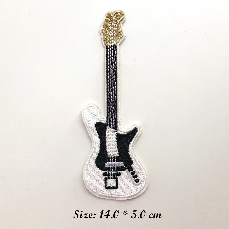Guitar Punk Rock Guitar Band Patches Badges Amazing Embroidered Applique Stickers individual personality Clothing: Antique Copper