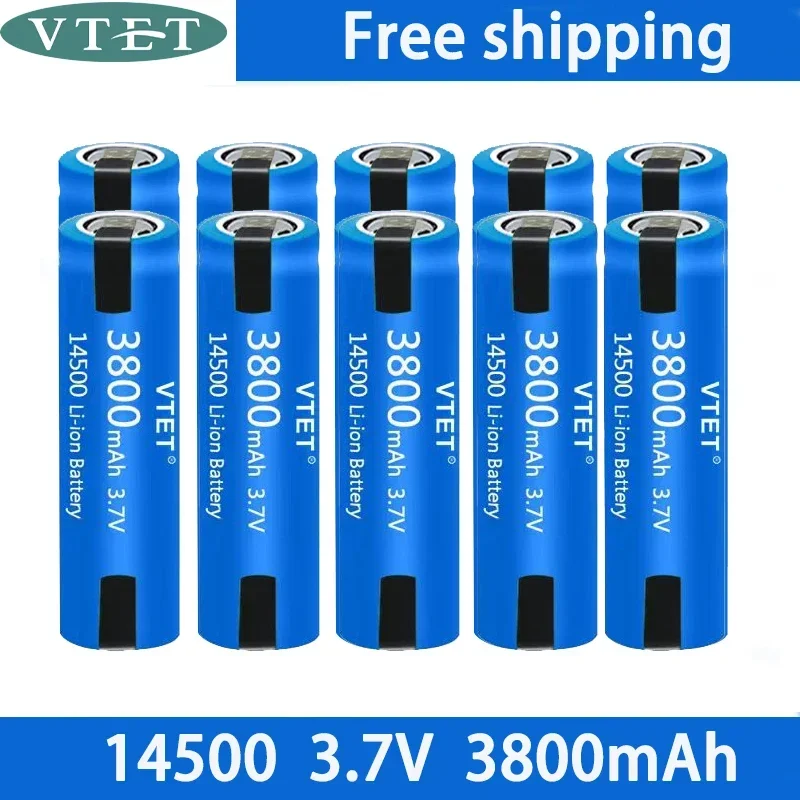 Batterie Lithium-Ion avec Soudage pour Brosse à Dents Électrique, Rasoir, 14500 V, AA, 3.7 mAh, Nouveauté, 3800: Bleu