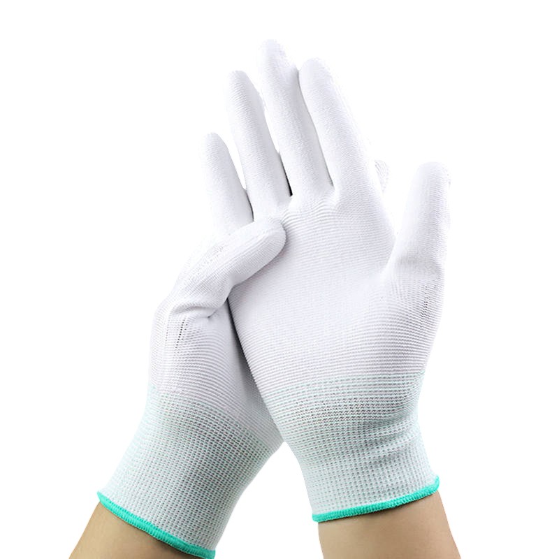 1 Paar antistatische Handschuhe, antistatisch, ESD, elektronisch, funktionsfähig, PU-beschichtet, Handflächenfinger, PC, rutschfest, zum Schutz