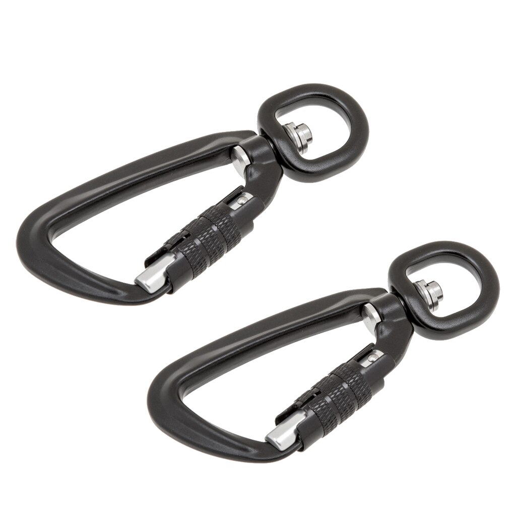2 stk heavy duty drejelig auto selvlåsende karabinhage krog hundesnor clip snap  - 500kg