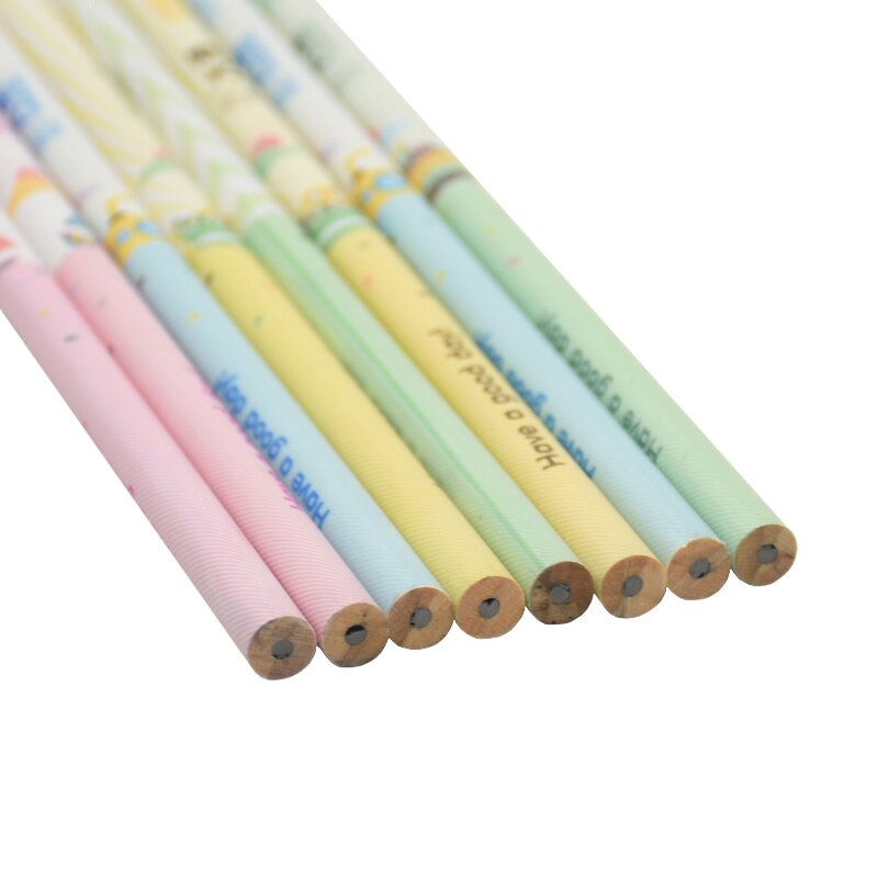 8pz Stile Sveglio Del Fumetto Matita di Legno con Gomma standard di Scrittura Tavolo Da Disegno Studente di Cancelleria Scuola di Forniture per Ufficio