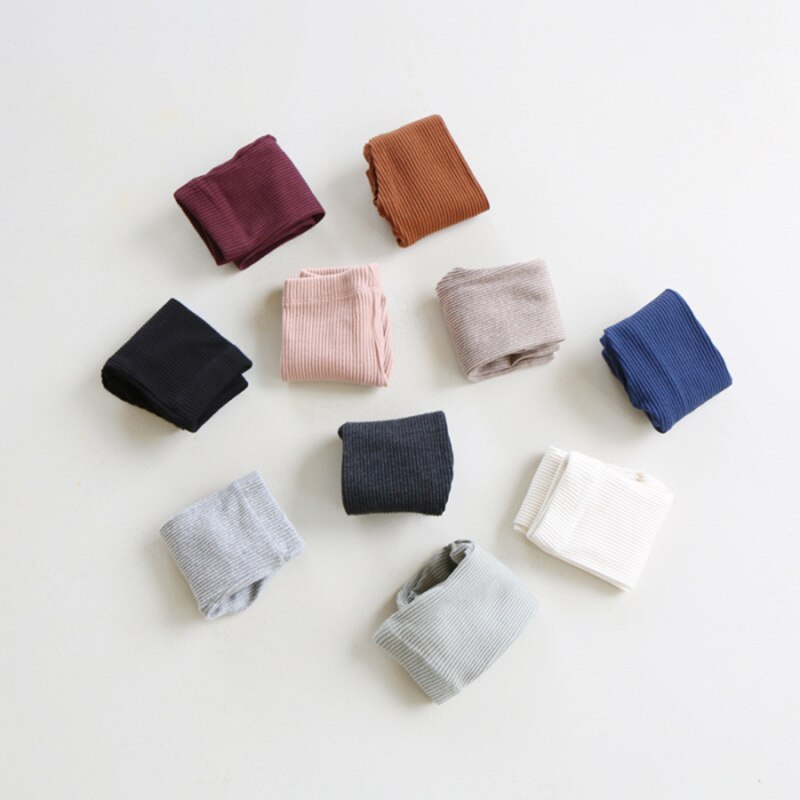 Koreaanse Stijl Peuter Meisjes Leggings Baby Kids Geribbelde Broek Katoenen Baby Kinderen Broek Elastische Taille Zachte Broek