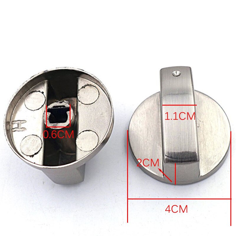 1/2/4PCS Metal Silver Gas Stove Cooker Knobs Adaptors Oven Switch Cooking Surface Control Locks Cookware Parts