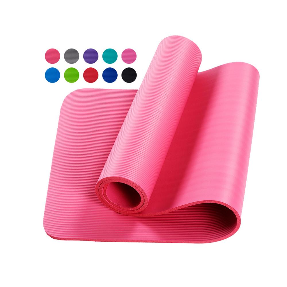 183*61*1cm yogamåtter med kropslinje tykke yoga pilatesmåtter gymnastikbalancepuder fitnessmåtter skridsikre dansepuder: Lyserød