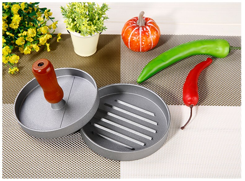 Hamburgare tryck kök diy form aluminiumlegering hamburg pressmaskin köttmaskin senaste