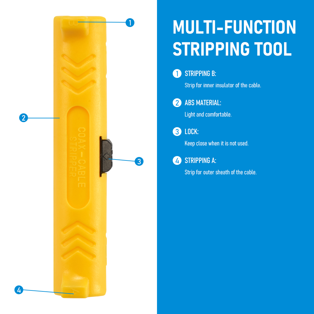 Electric Wire Stripper Pen network cable Tools Wire Cable Cutter Rotary Coaxial Wire Stripping Cutting Machine Pliers: Yellow