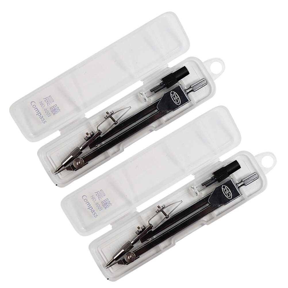 2Pcs Geometry Compasses Compasses Drafting Compasses Students Stationery