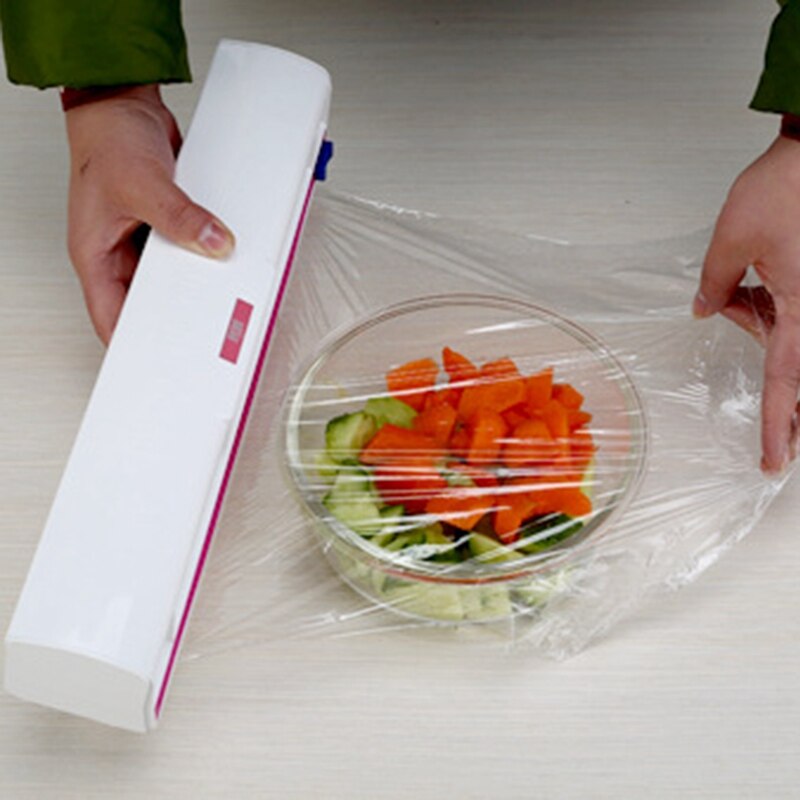 Kitchen aluminum foil cling film cutting box storage box paper cutter cling film roll box with blade toilet paper storage box