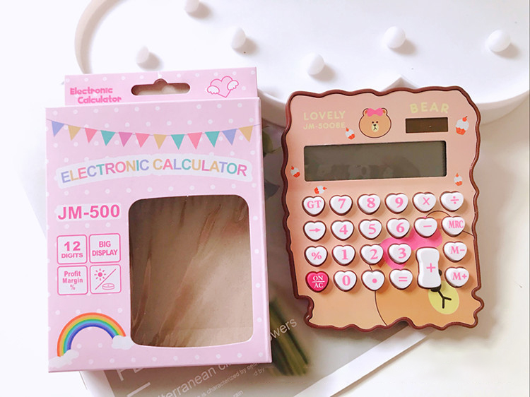 12 Digits Solar Cute Kitty Calculator Solar Clear Calculator With Pen And Notebook Calculated Calculadoras Learn Blessings: 1pcs 4