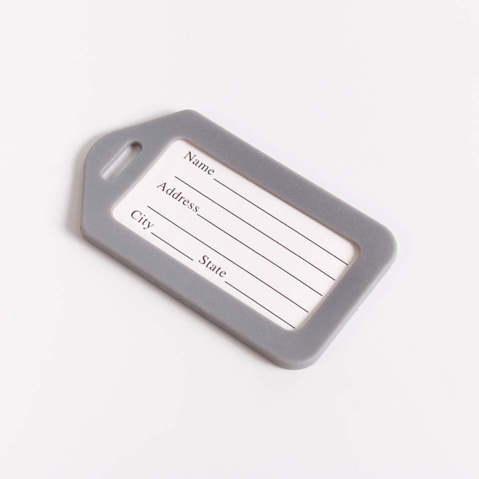 100PC akceptuje niestandardowe zamówienie z tworzywa sztucznego PP identyfikator do bagażu sprawdzone marki kart linii lotniczych na pokład przejść 10 kolor może z nadrukiem twoje LOGO: gray