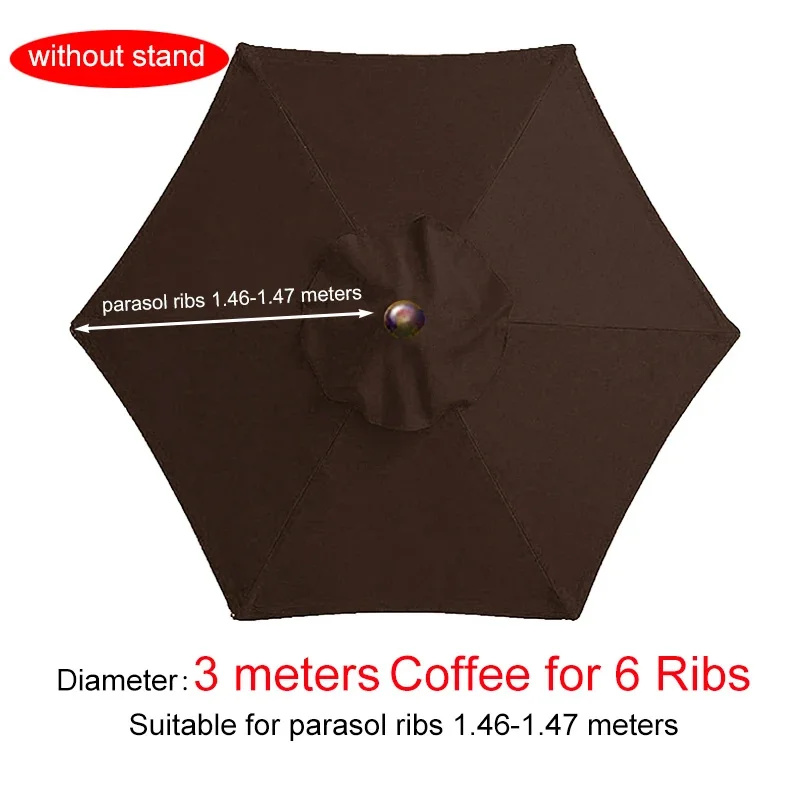 Parasol étanche anti-UV, gril de subdivision sans support, jardin extérieur, couverture de parapluie, parasol, 2/2 m, 7 m, 3m