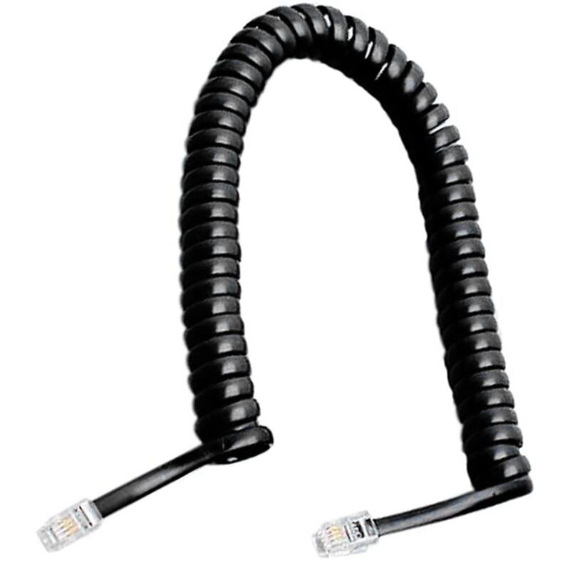 Cable de extensión de teléfono, bobina negra de 5,7 pies