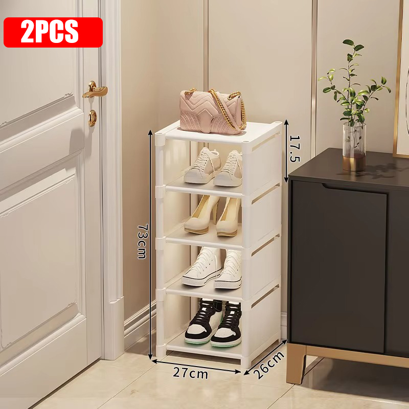 Mehrere Schichten, Schuh-Organizer, Verwendung ein der Tür, Schuhregal-Organizer, Vliesstoff-Gestell, stapelbares Regal, verstellbar, platzsparend: Schokolade